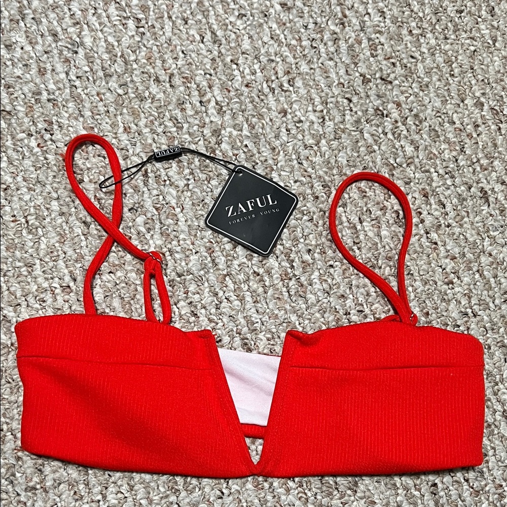 Zaful Vibrant Red Bikini Top Size 6 New